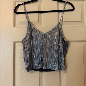 Victoria's Secret Silver Pleated Crop Camisole